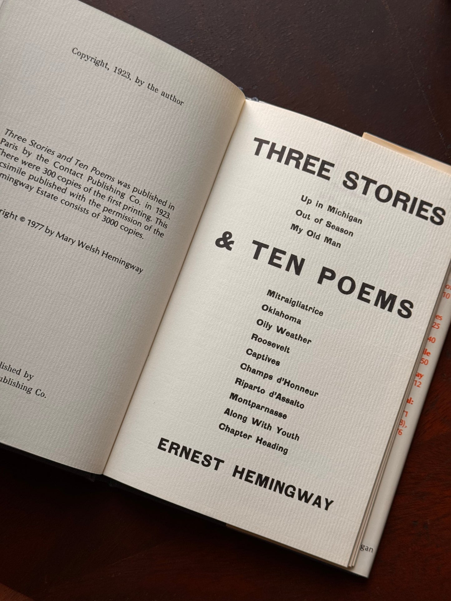 Three Stories & Ten Poems
by Ernest Hemingway