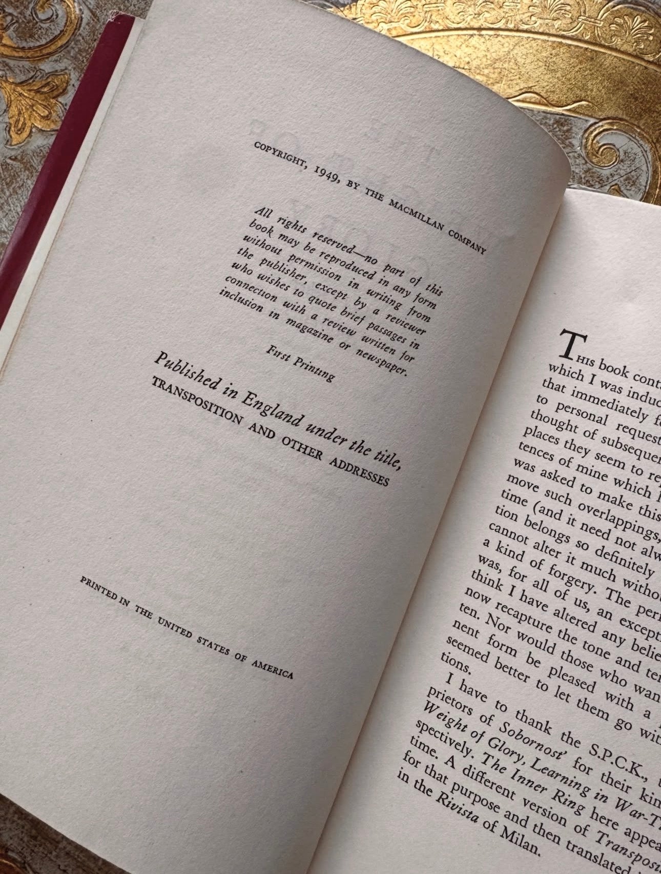 The Weight of Glory First Edition