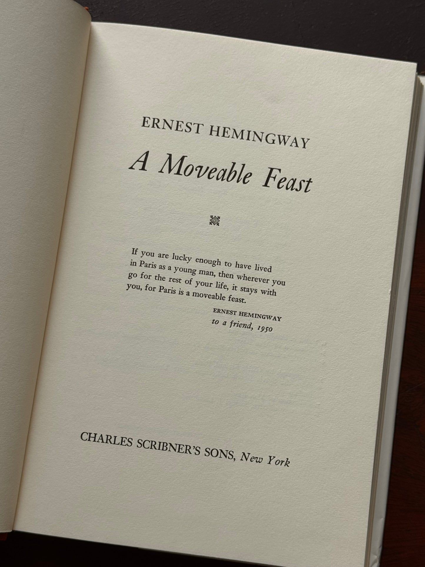 A Moveable Feast

by Ernest Hemingway