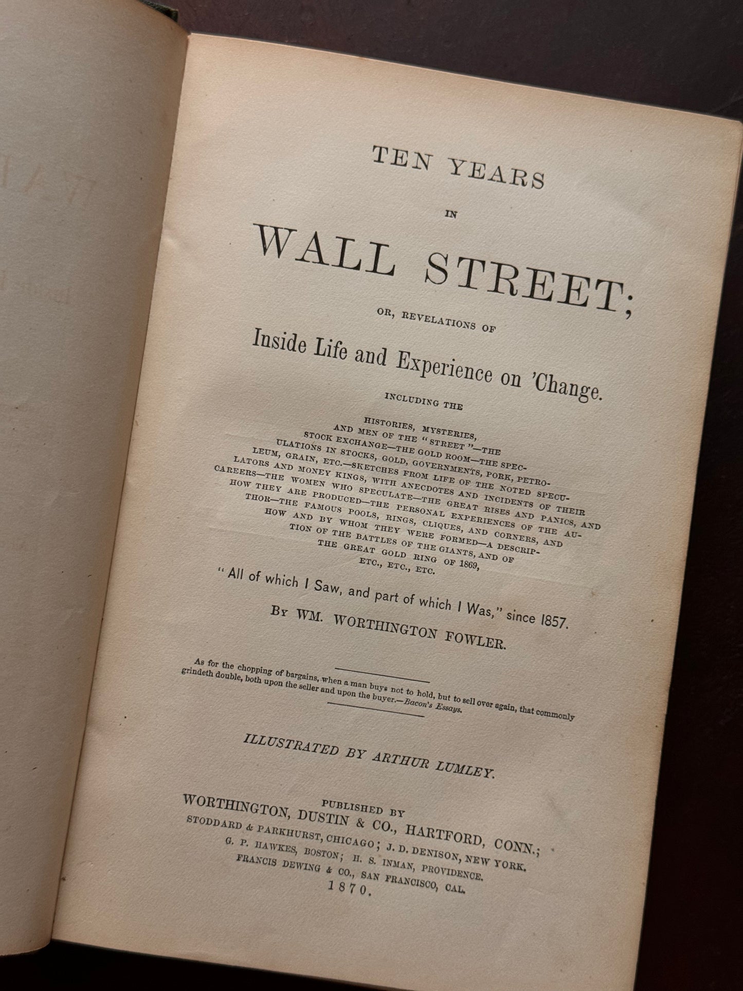 Ten Years in Wall Street 1870