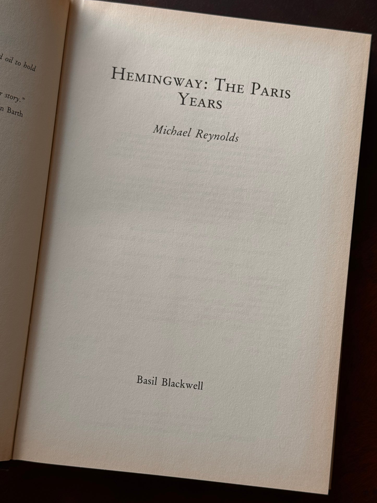 Hemingway: The Paris Years